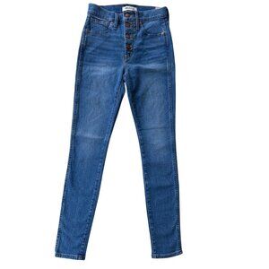 Madewell Skinny Denim Jeans Women's Size 25 Button Fly Blue 10'' High Rise NWT